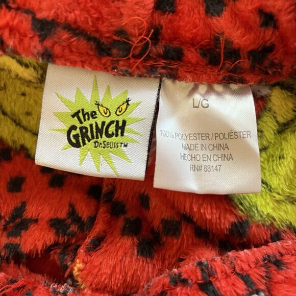 Dr Suess‎ The Grinch Pajama Pants Adult Large Red Bottom Drawstring Fleece - Picture 6 of 7